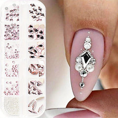 Nail Rhinestones Kit Flat AB Rhinestones DIY Crafts Gemstones
