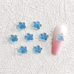 Mini 3D Paws Nail Charms Rhinestones DIY Crafts 50 Pcs