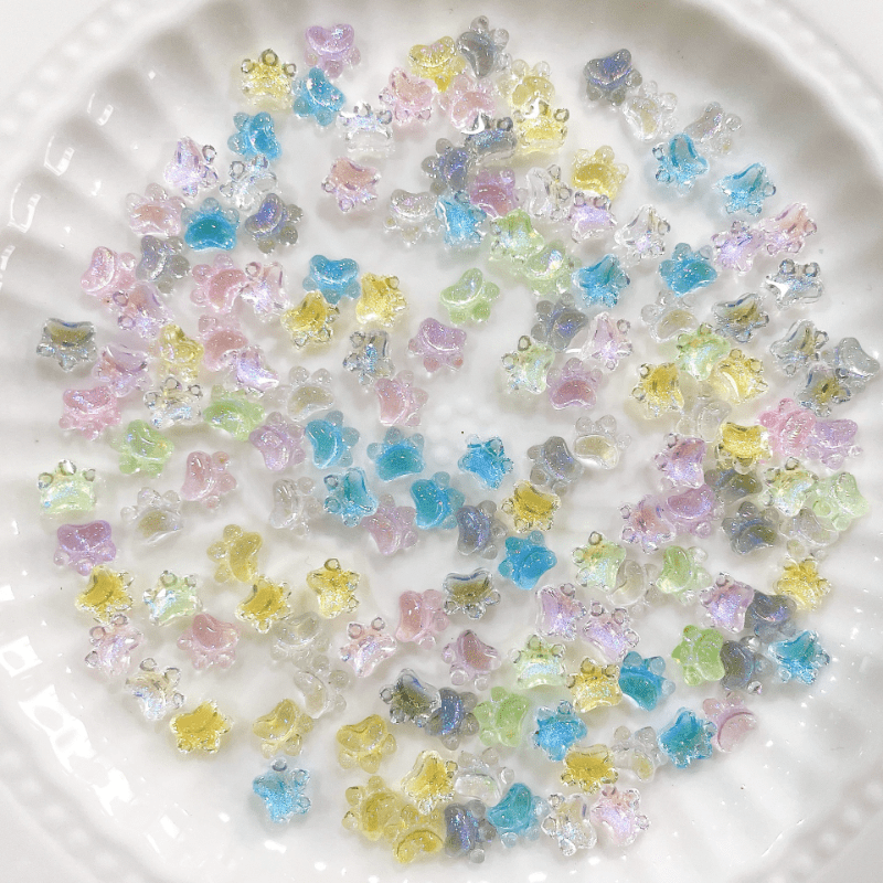 Mini 3D Paws Nail Charms Rhinestones DIY Crafts 50 Pcs
