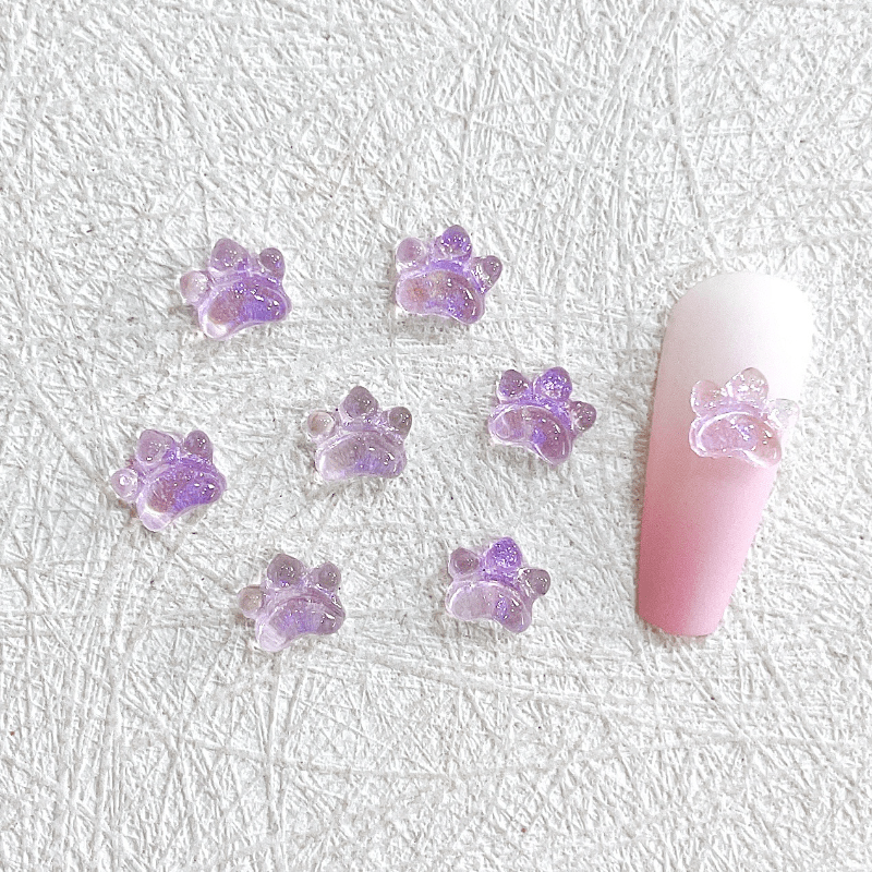 Mini 3D Paws Nail Charms Rhinestones DIY Crafts 50 Pcs
