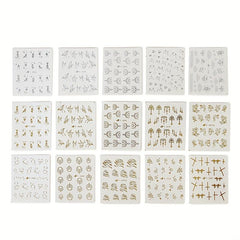 30 Golden Butterfly Nail Stickers - Easy to Apply Long Lasting Nail Art