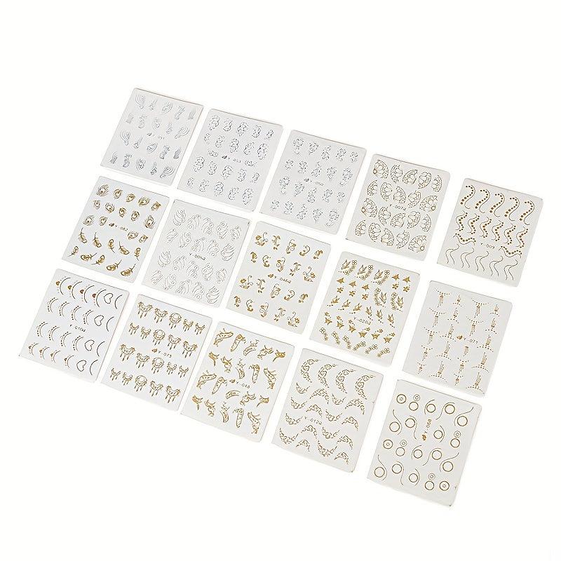 30 Golden Butterfly Nail Stickers - Easy to Apply Long Lasting Nail Art