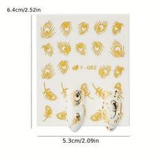 30 Golden Butterfly Nail Stickers - Easy to Apply Long Lasting Nail Art