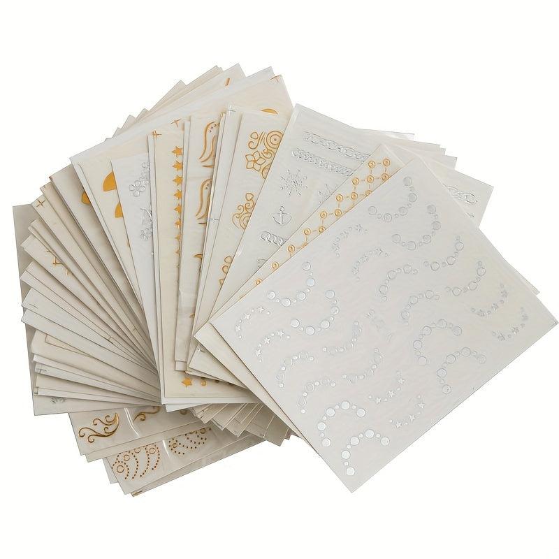30 Golden Butterfly Nail Stickers - Easy to Apply Long Lasting Nail Art