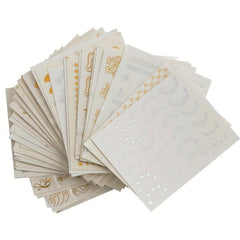 30 Golden Butterfly Nail Stickers - Easy to Apply Long Lasting Nail Art
