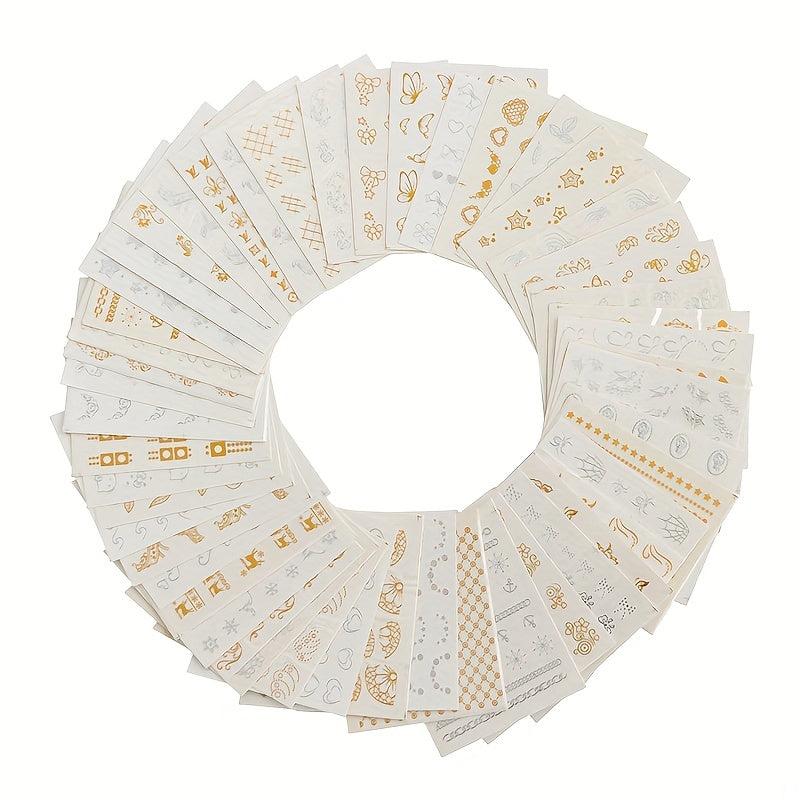 30 Golden Butterfly Nail Stickers - Easy to Apply Long Lasting Nail Art