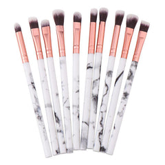 10pcs Marble Handle Makeup Brush Set Foundation Powder Blush Eyeshadow