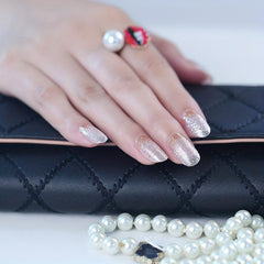 Colorful Glitter Gradient Nail Art Sets with Self Adhesive Stickers