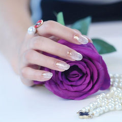 Colorful Glitter Gradient Nail Art Sets with Self Adhesive Stickers