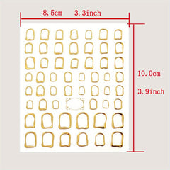 3D Laser Nail Decals Holographic Nail Supplies Golden Silvery Acrylic Stickers