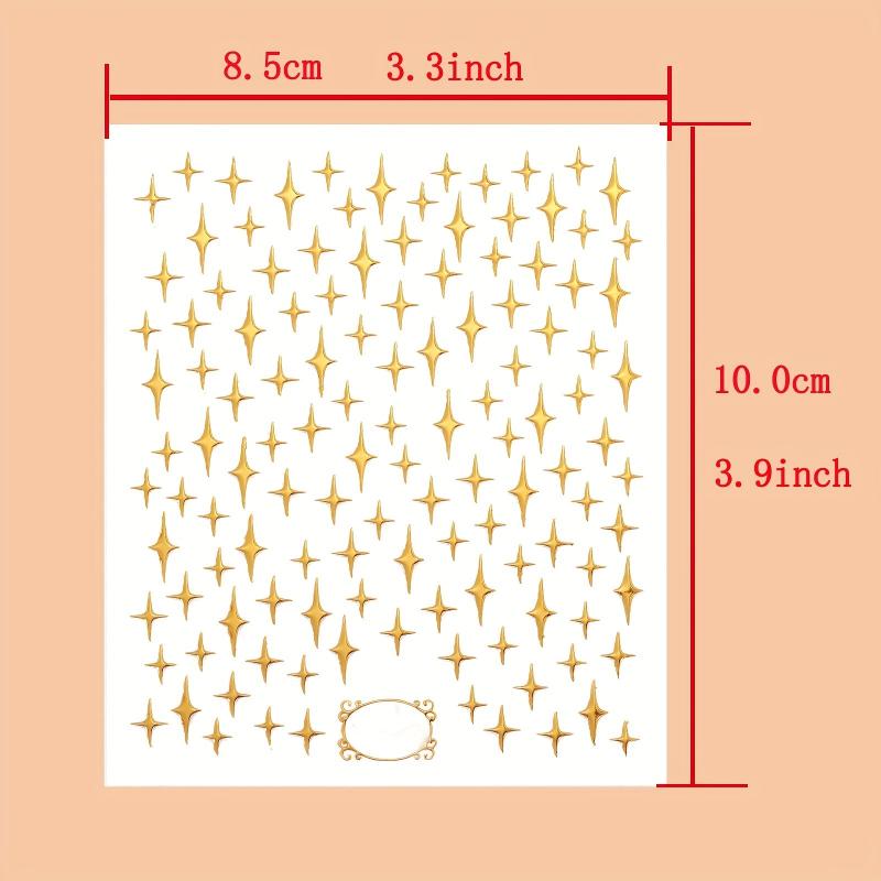 3D Laser Nail Decals Holographic Nail Supplies Golden Silvery Acrylic Stickers