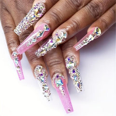 12 Grids Shapes Glass Crystal Rhinestones Nail Art Decal European American Style