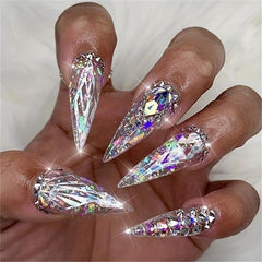 12 Grids Shapes Glass Crystal Rhinestones Nail Art Decal European American Style