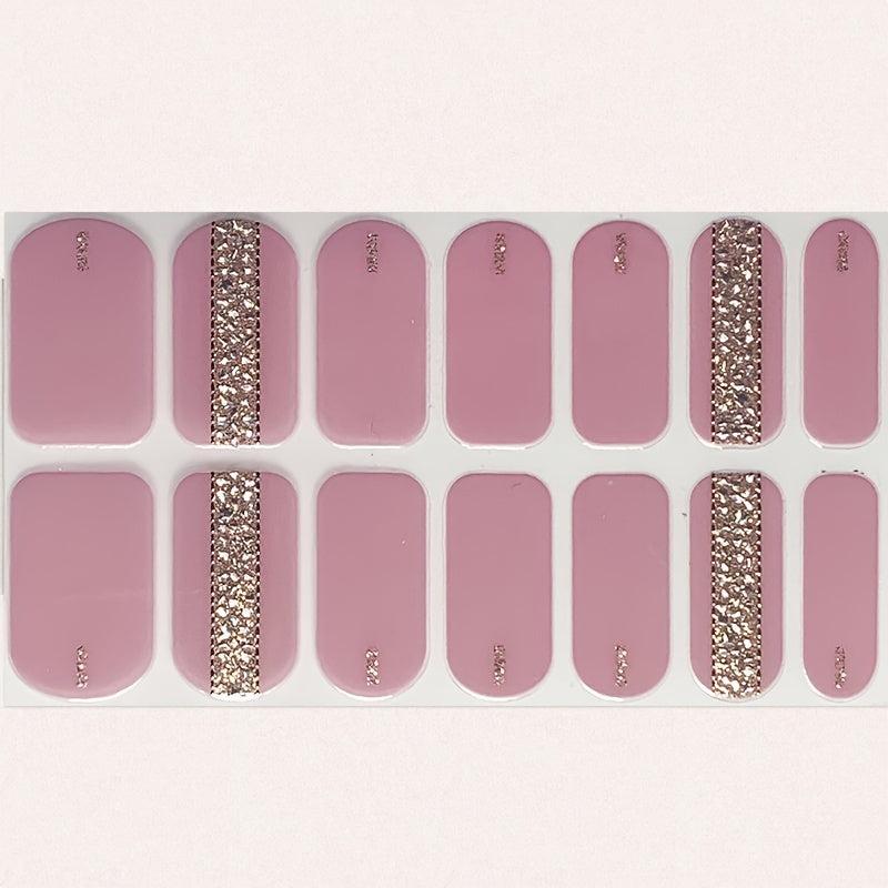 Pink Glitter Nail Polish Stickers Self Adhesive Manicure Kit for Women Girls