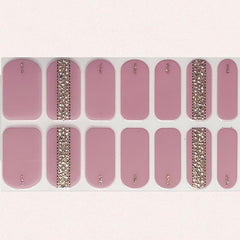 Pink Glitter Nail Polish Stickers Self Adhesive Manicure Kit for Women Girls