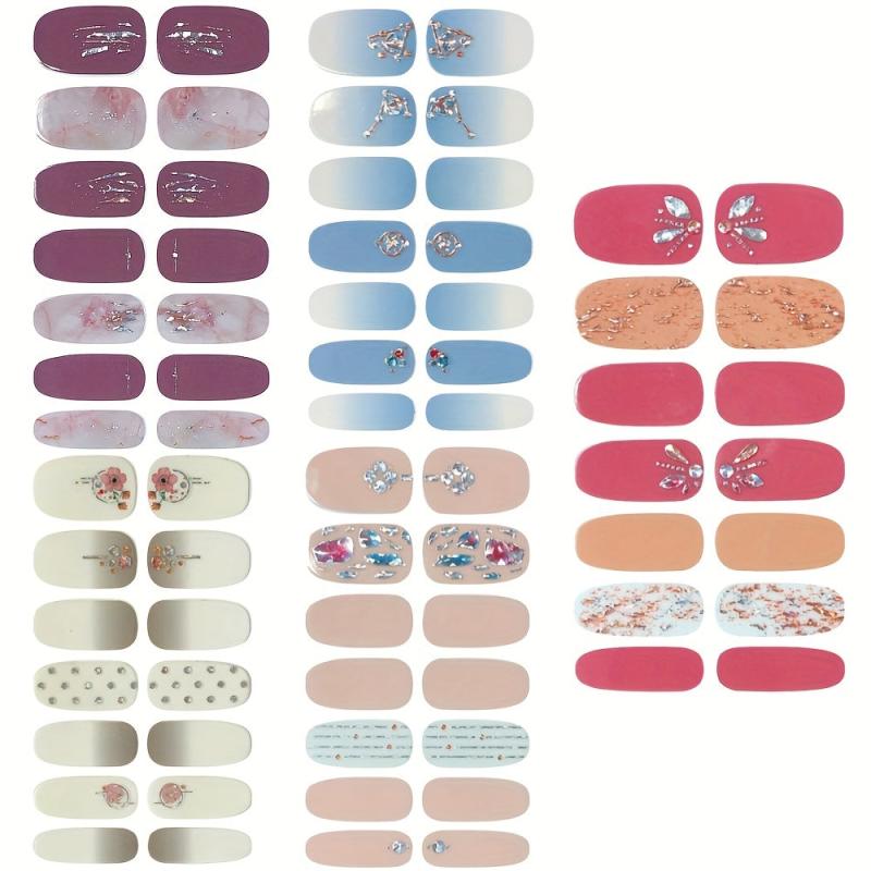 5 Sheets Glitter Gradient Nail Polish Stickers Self Adhesive Nail Decals