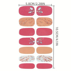 5 Sheets Glitter Gradient Nail Polish Stickers Self Adhesive Nail Decals