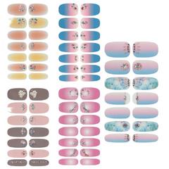 5 Sheets Glitter Gradient Nail Polish Stickers Self Adhesive Nail Decals