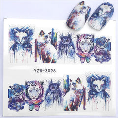 Animal Mermaid & Floral Nail Stickers - Fun Easy Nail Art Decoration
