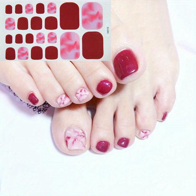 Glitter Summer Style Toe Nail Sticker Full Cover Toe Nail Art Supplies