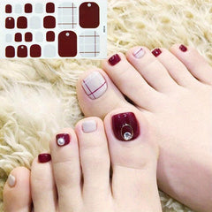 Glitter Summer Style Toe Nail Sticker Full Cover Toe Nail Art Supplies