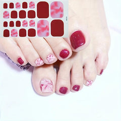 Glitter Summer Style Toe Nail Sticker Full Cover Toe Nail Art Supplies