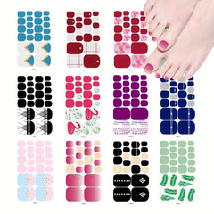 Glitter Summer Style Toe Nail Sticker Full Cover Toe Nail Art Supplies