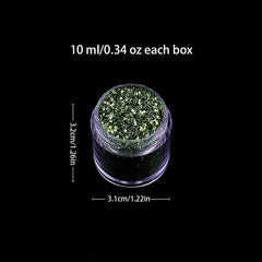 4 Boxes Holographic Glitter Flakes Nail Powder for DIY Nail Art