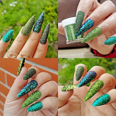4 Boxes Holographic Glitter Flakes Nail Powder for DIY Nail Art
