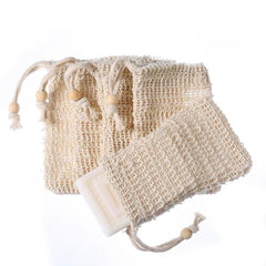5 Pack Natural Sisal Mesh Soap Bags - Exfoliating and Moisturizing