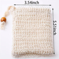 5 Pack Natural Sisal Mesh Soap Bags - Exfoliating and Moisturizing