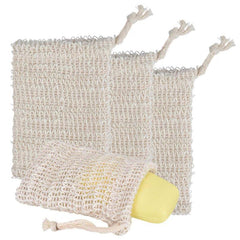 5 Pack Natural Sisal Mesh Soap Bags - Exfoliating and Moisturizing