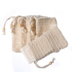 5 Pack Natural Sisal Mesh Soap Bags - Exfoliating and Moisturizing
