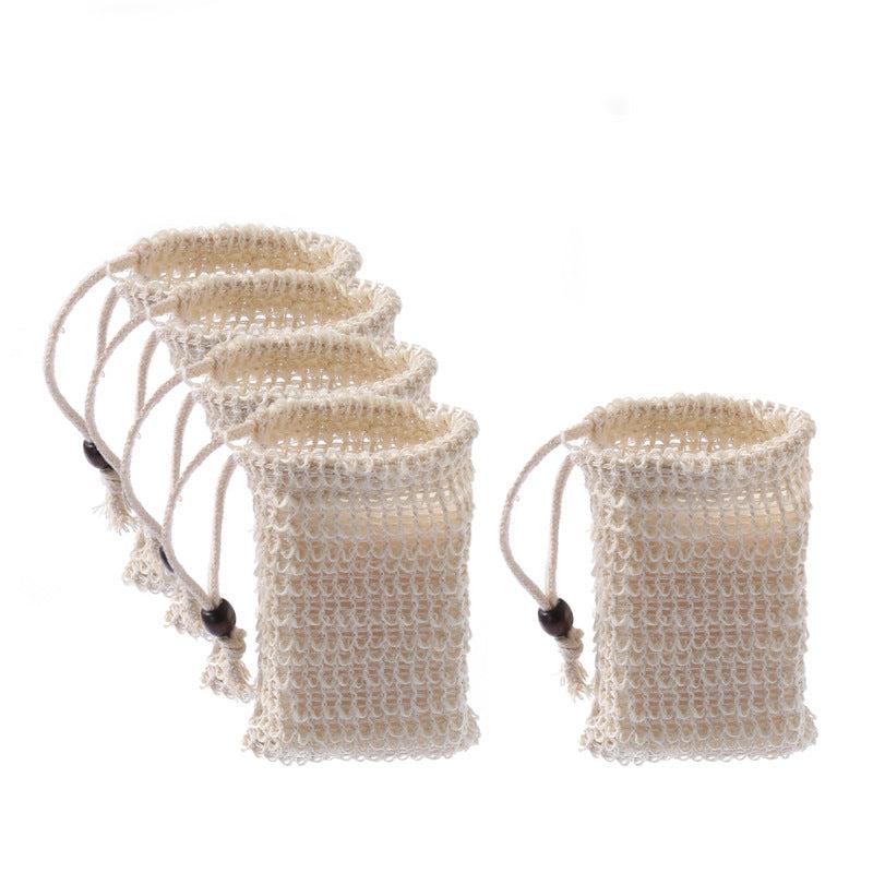 5 Pack Natural Sisal Mesh Soap Bags - Exfoliating and Moisturizing