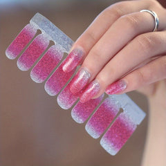 Gradient Glitter Nail Stickers Set with Nail File