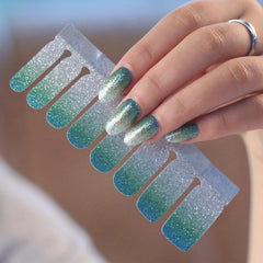 Gradient Glitter Nail Stickers Set with Nail File