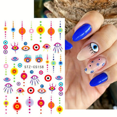 3D Evil's Eye Nail Art Stickers Snakes Leafs Mushroom Decals