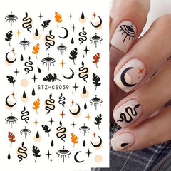 3D Evil's Eye Nail Art Stickers Snakes Leafs Mushroom Decals