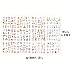 Easter Bunny Nail Art Stickers Water Transfer Decals