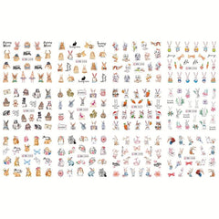 Easter Bunny Nail Art Stickers Water Transfer Decals