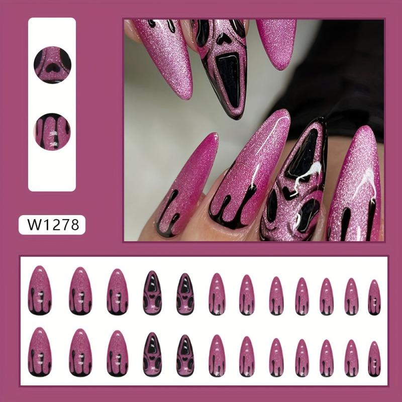 Gradient Almond Press On Nails Glossy Medium False Nails