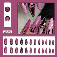 Gradient Almond Press On Nails Glossy Medium False Nails