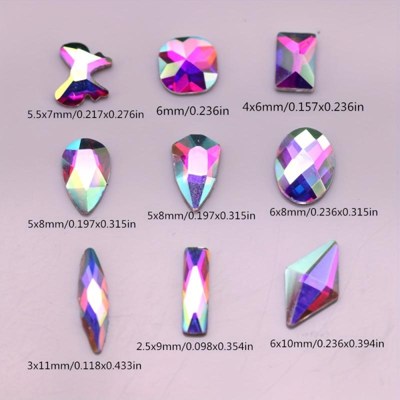 100pcs Crystal AB Nail Art Rhinestones 3D Fancy Stones DIY Decorations