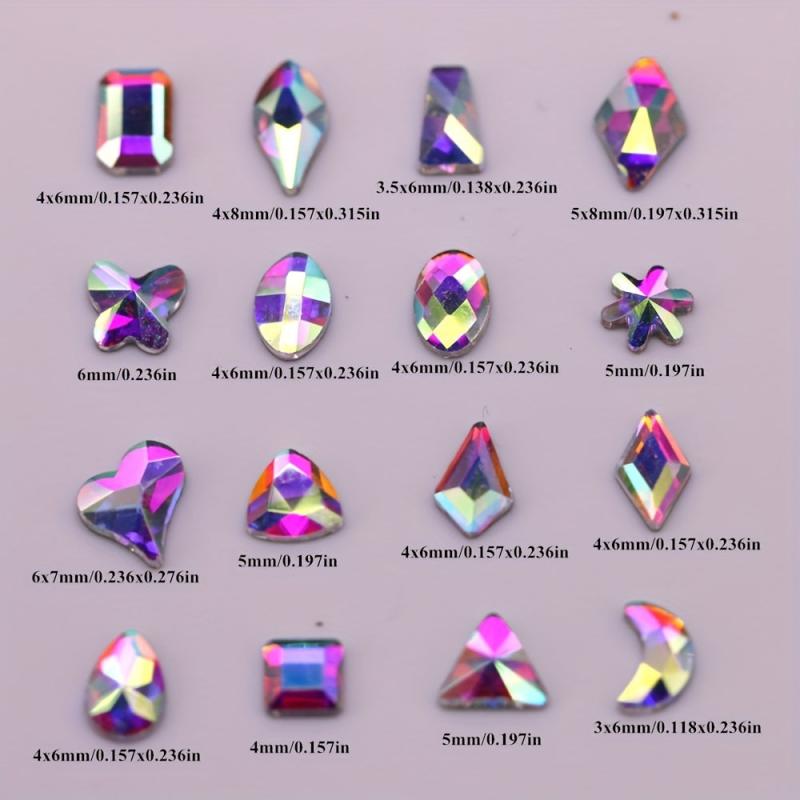 100pcs Crystal AB Nail Art Rhinestones 3D Fancy Stones DIY Decorations