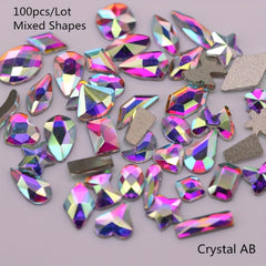 100pcs Crystal AB Nail Art Rhinestones 3D Fancy Stones DIY Decorations
