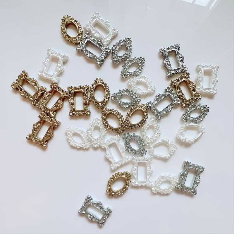 30pcs Vintage Photo Frame Nail Art 3D Resin Accessories