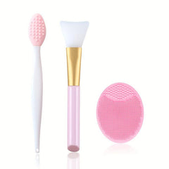 3pcs Lip Scrub Brush Silicone Facial Cleansing Brush