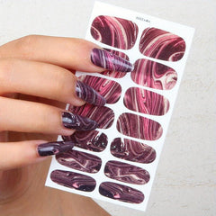 Marble Print Toenail Polish Stickers Self Adhesive Art Decal Strips