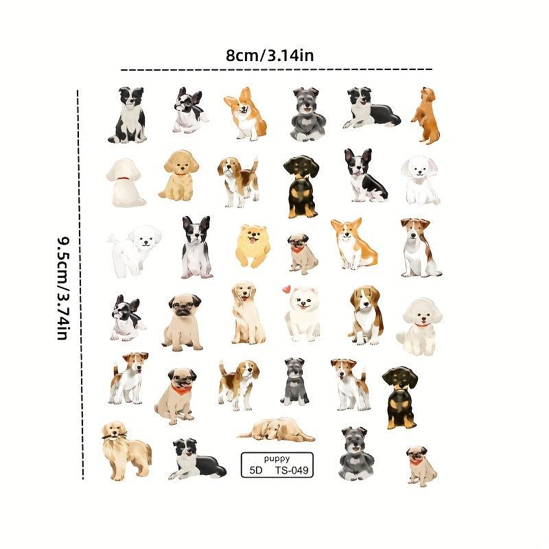 Cartoon Dog Nail Art Stickers 5D Self Adhesive Decals for Women and Girls