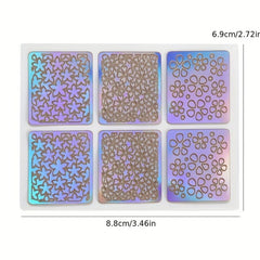 24 Nail Vinyl Stencils Set Nail Decoration Stickers Tips Decals